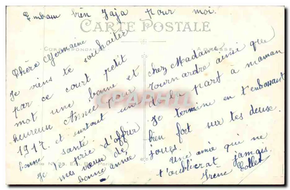 Blumenstrauß aus Margeriten — Gutes Jahr — Ansichtskarte aus der Serie Nr. 23, Verlag B. Paris - Rückseite