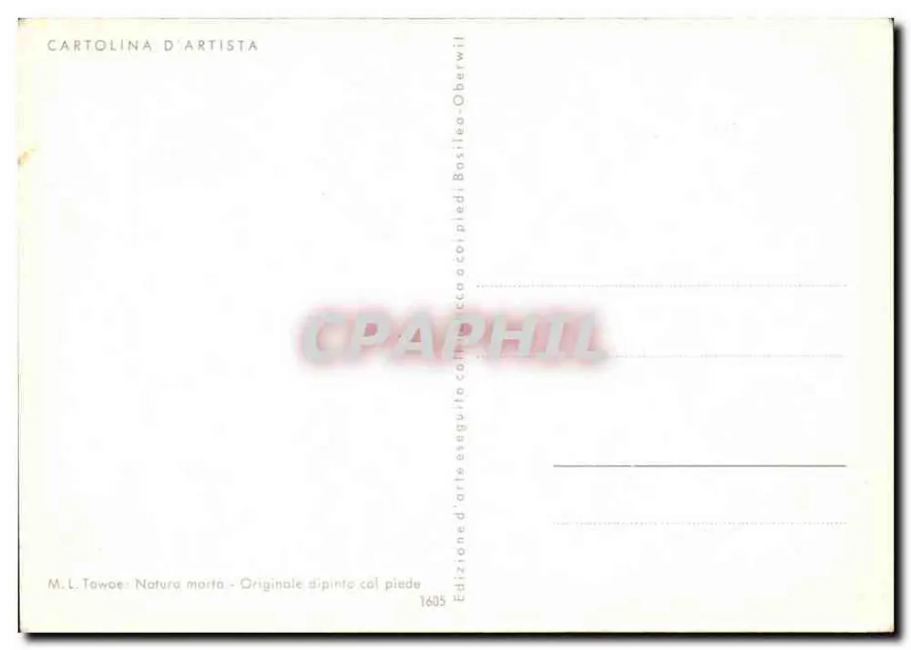 Natureza morta — flores e frutas — edição L. Towae, n°1605 - Verso