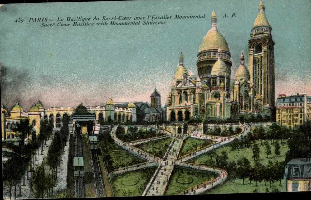 Paris — Die Basilika des Heiligen Herzens mit der Monumentalen Treppe — A.P. n°459 - Vorderseite