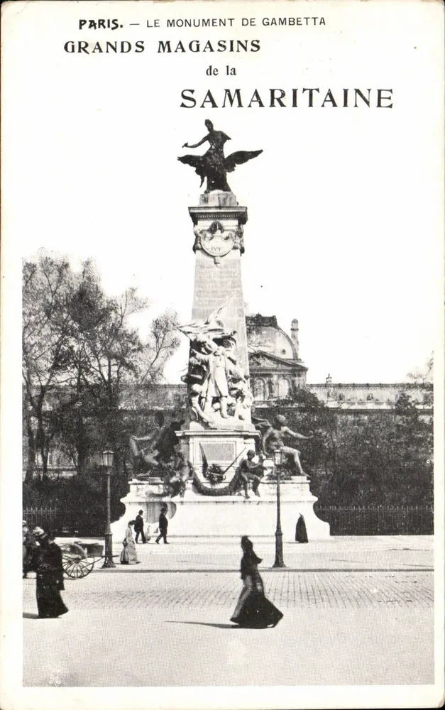 Paris — Denkmal Gambetta — Grands Magasins de la Samaritaine - Vorderseite