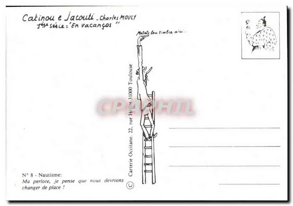 Nautismo — Catinou e Jacouti — Charles Mouly, serie 'In vacanza', n°8 - Verso