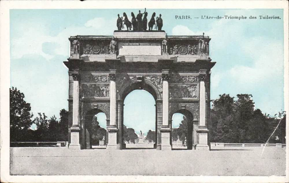 PARIS — O Arco do Triunfo das Tuileries — editor não identificado, número de série não visível - Frente