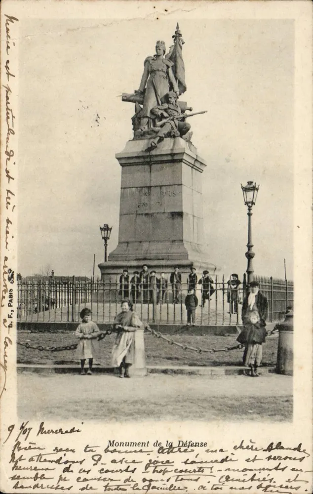 Monumento da Defesa — Paris — editor B. E. J. Paris - Frente