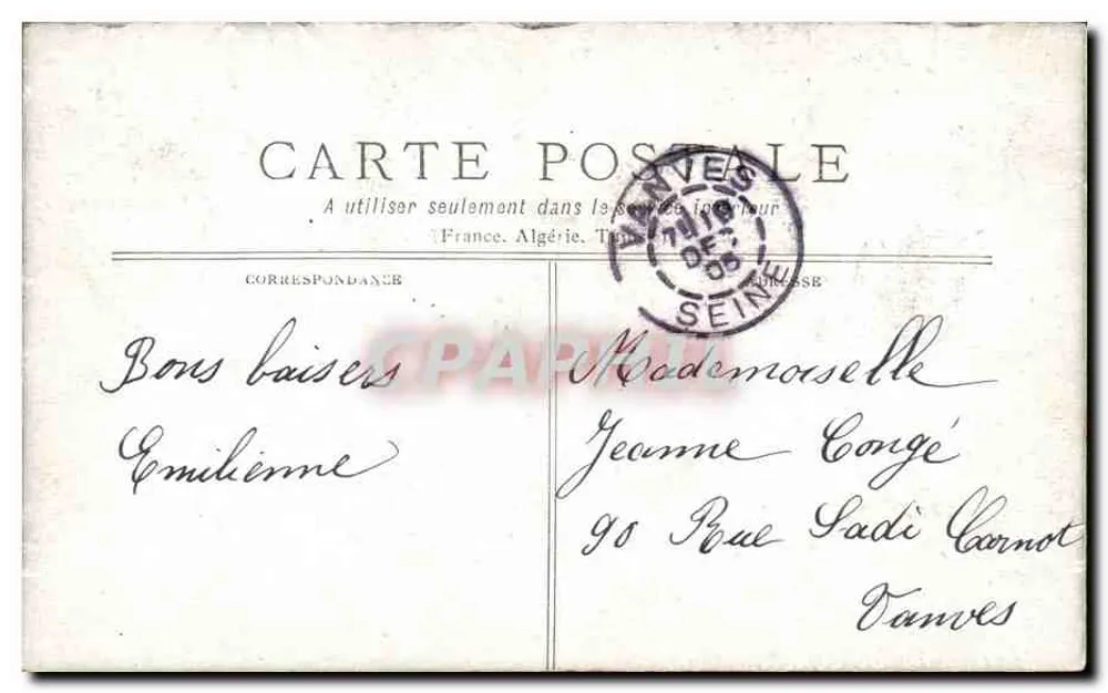 Um canto do Luxembourg — estátua em um jardim — M.S. editor - Verso