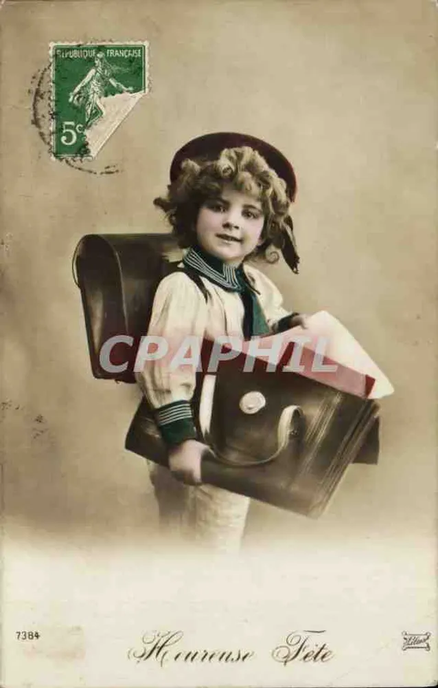 Kind im Festkleid — 'Glückliches Fest' — Verlag 'Zellman' Nr. 7384 - Vorderseite