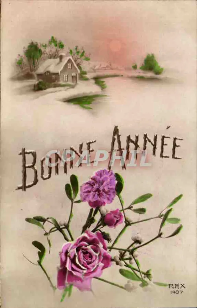 Schneebekleideter Schloss — Frohe Weihnachten 1937 — REX 1497 - Vorderseite