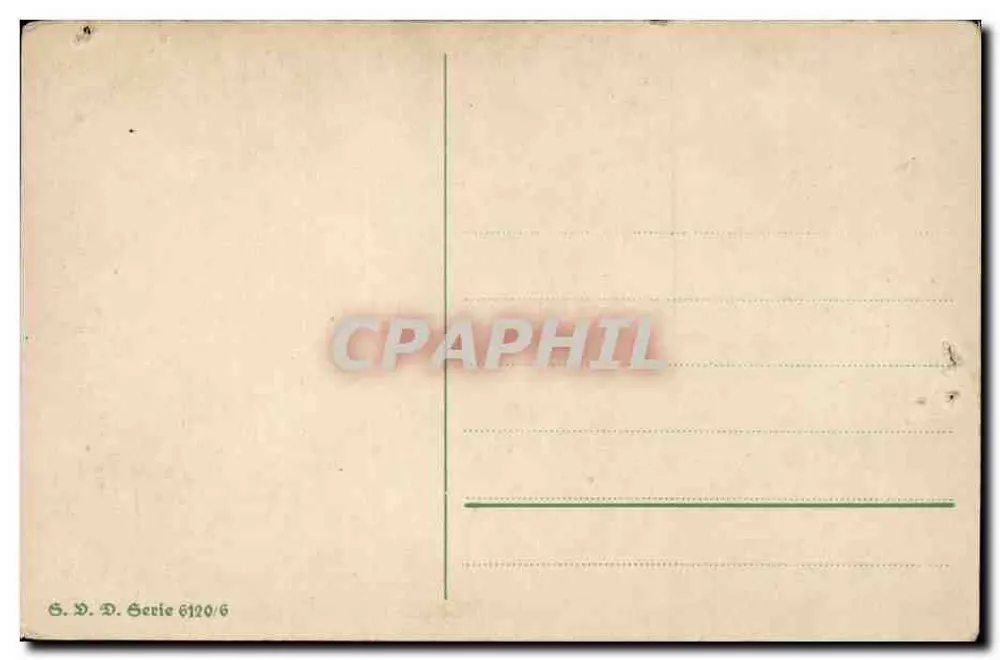 Junge Frau am Klavier — Innenraum — Verlag S. D. D. Serie 6120/6 - Rückseite