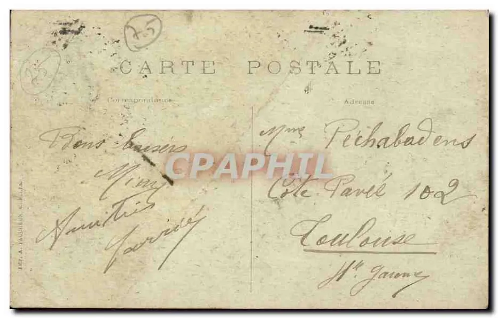 Paris — A Estação Norte — Editor A. Vaillien, G. Jules - Verso