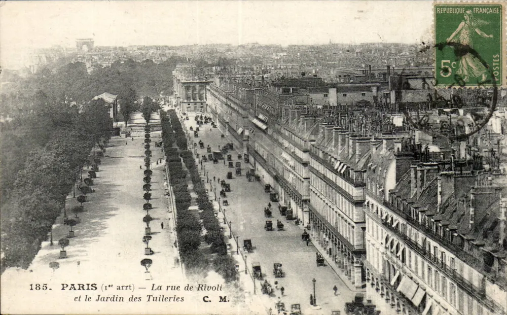 Paris (1. Arrondissement) — Die Rue de Rivoli und der Tuileries-Garten — C. M. - Vorderseite
