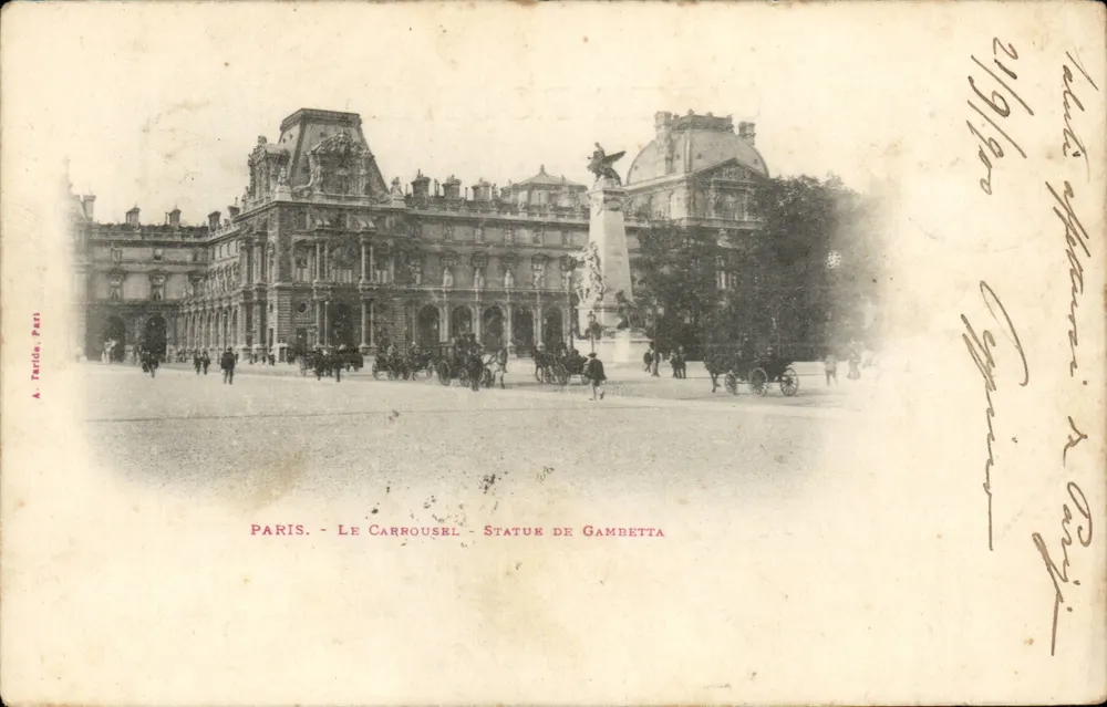 Paris - O Carrousel - Estátua de Gambetta — A. Tardida, Paris - Frente