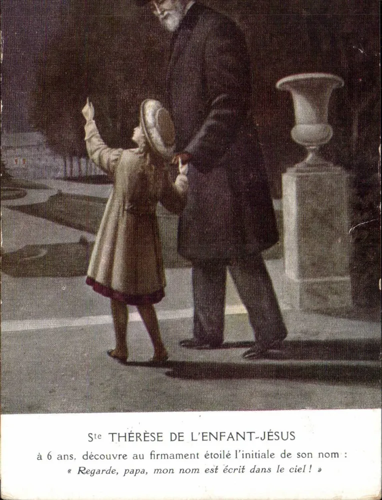St. Thérèse der Kinder Jesu — Entdeckung des Anfangsbuchstabens ihres Namens am Himmel — Verlag nicht sichtbar - Vorderseite