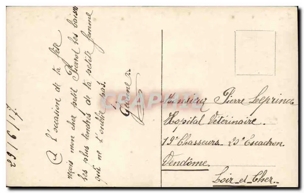 Junge Frau mit Taube — Verlag Évriomont, Nr. E75 - Rückseite