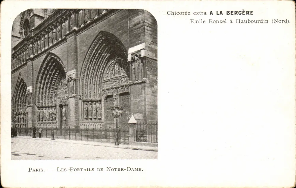 Paris — Die Portale von Notre-Dame — Verlag: Emile Bonzel bei La Bergère (Nord) - Vorderseite