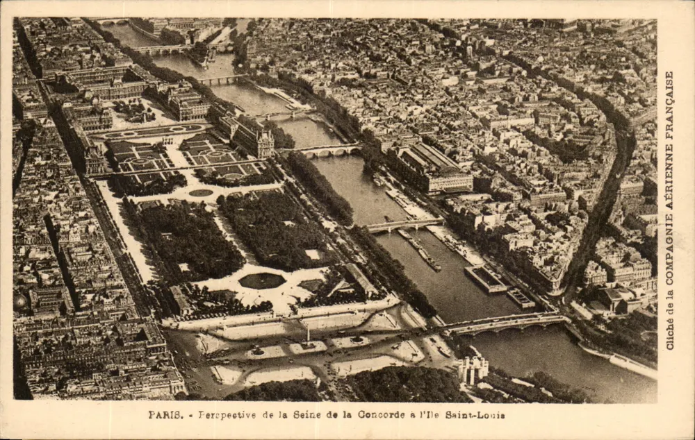 Paris — Ansicht der Seine von der Concorde bis zur Île Saint-Louis — Compagnie Aérienne Française - Vorderseite