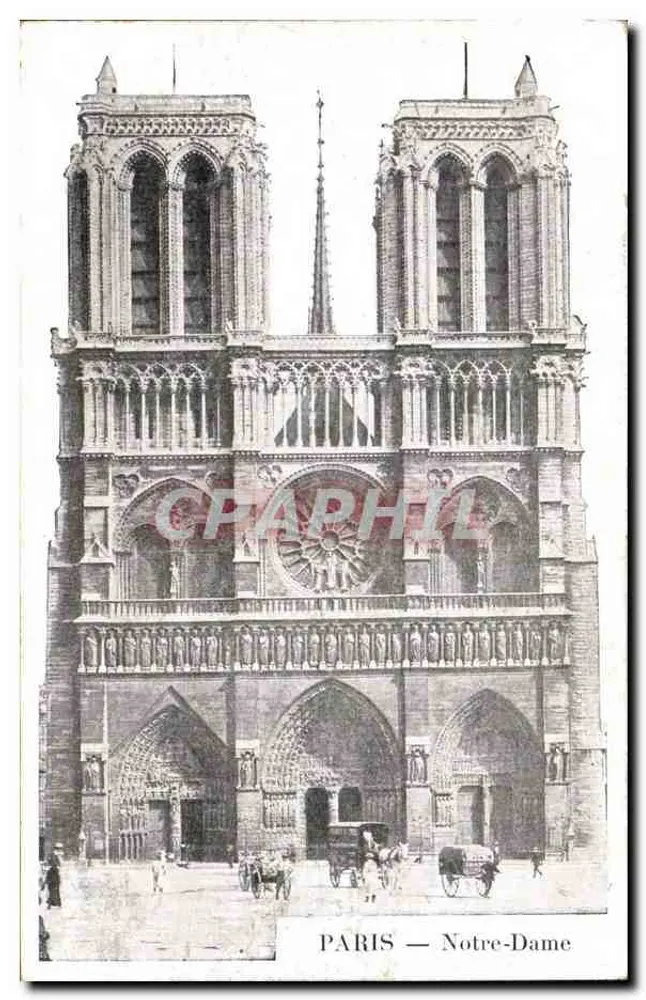 PARIS — Notre-Dame — vista da fachada gótica - Frente