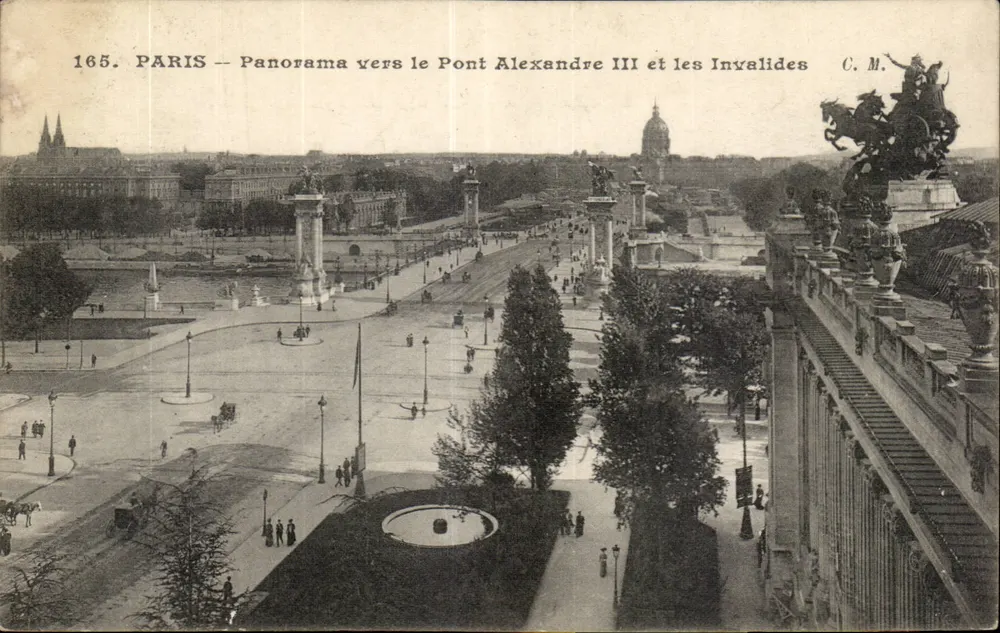 PARIS — Panorama in Richtung Pont Alexandre III und Invalides — C.M. n°165 - Vorderseite