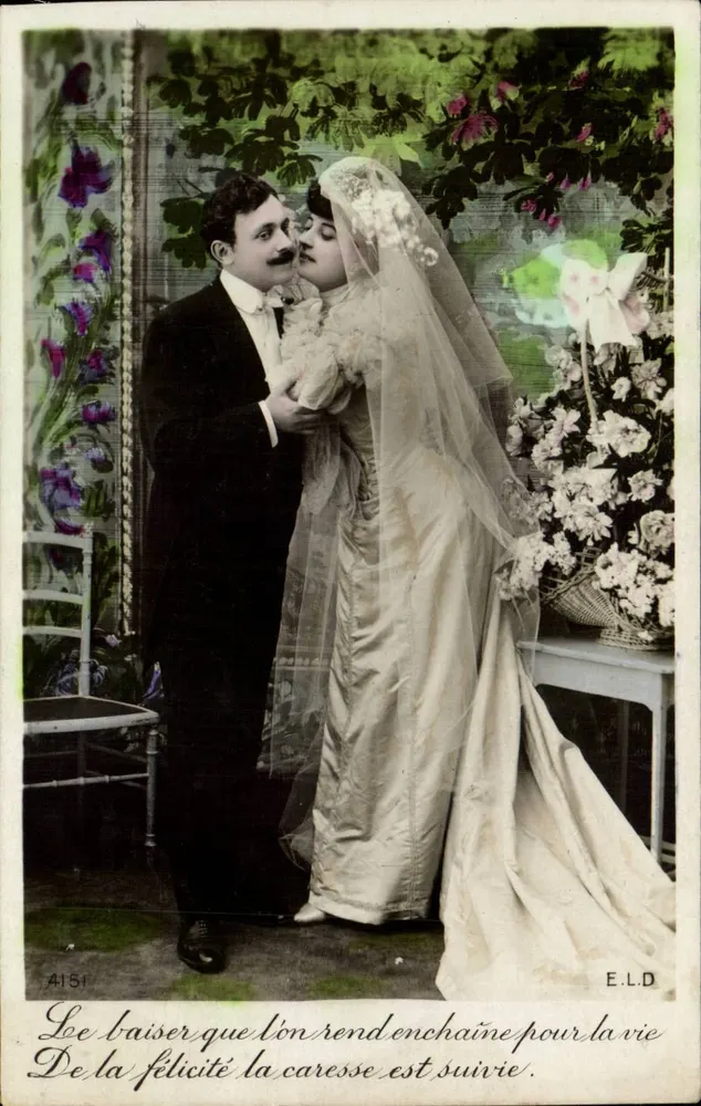Neue Hochzeit — sich umarmende Paar — E.L.D. n° 4151 - Vorderseite