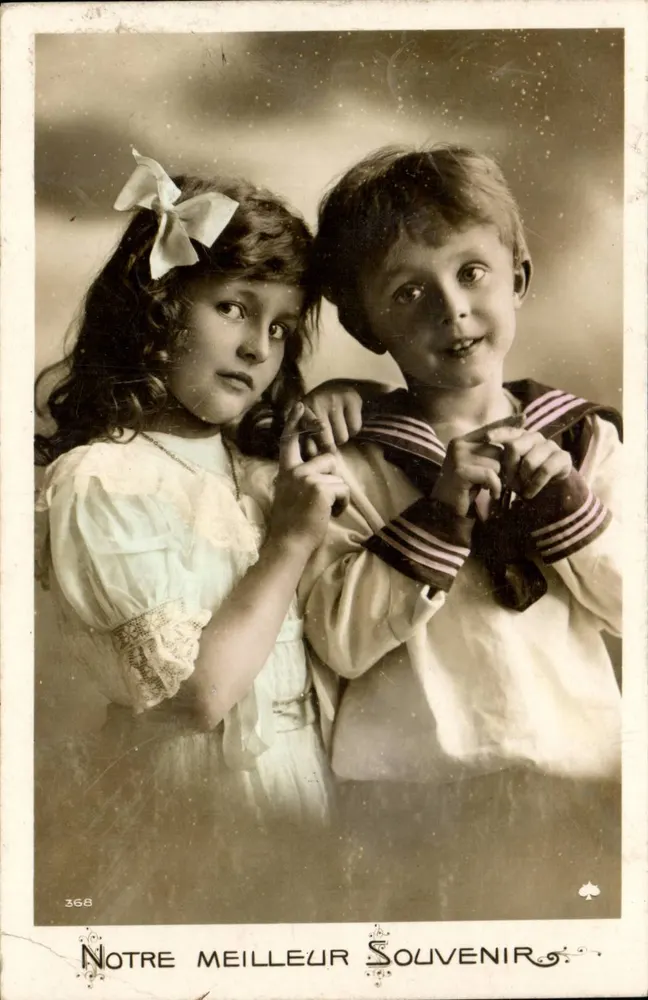 Dwa dzieci — portret studium — Nasz Najlepszy Pamiętnik, nr 368 - Awers