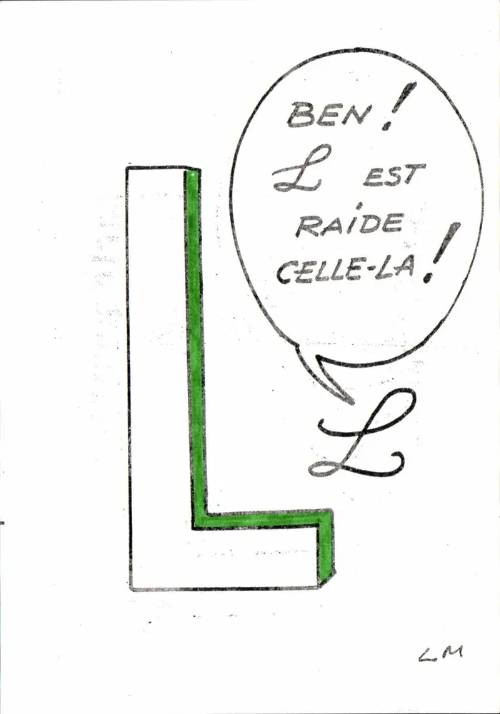 Lettre L — desenho humorístico — Sociedade dos Jogos de Letras, Léon Max - Frente