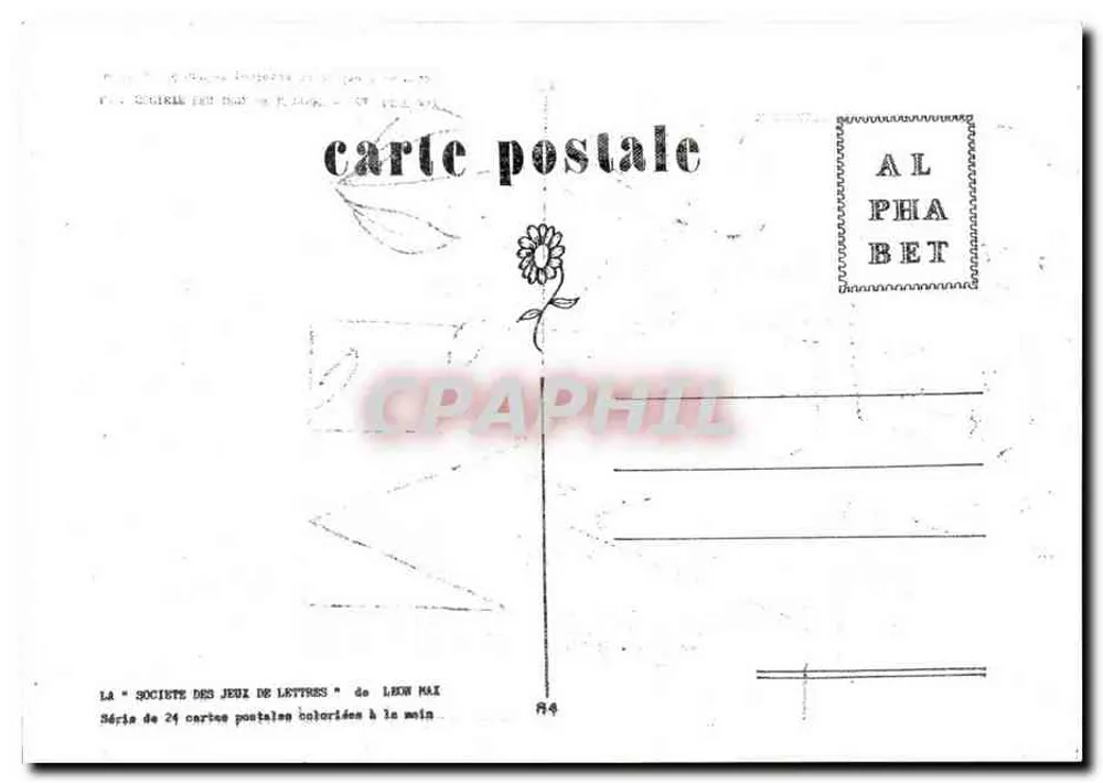 Lettre L — desenho humorístico — Sociedade dos Jogos de Letras, Léon Max - Verso