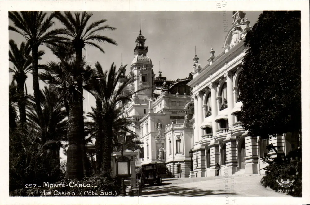 Monte-Carlo — O Casino (Lado Sul) — Éditions d'Art Munier, Nice - Frente