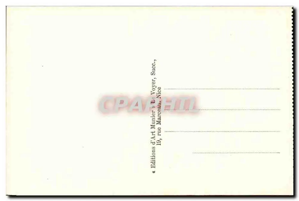Monte-Carlo — O Casino (Lado Sul) — Éditions d'Art Munier, Nice - Verso