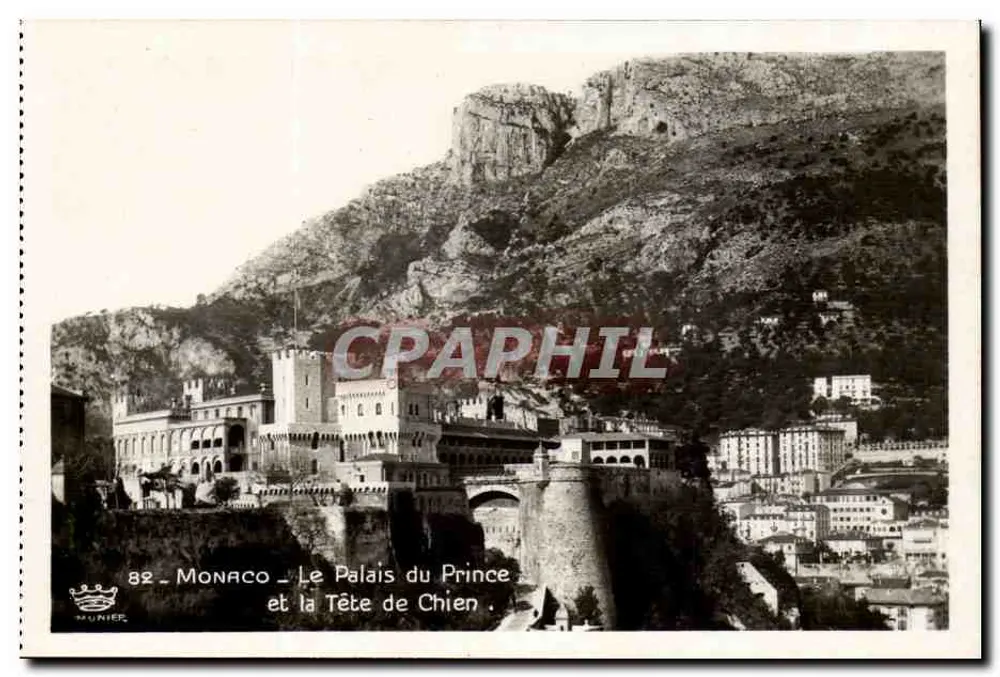 Monaco - Das Schloss des Prinzen und der Hundekopf — Munier, Nr. 82 - Vorderseite