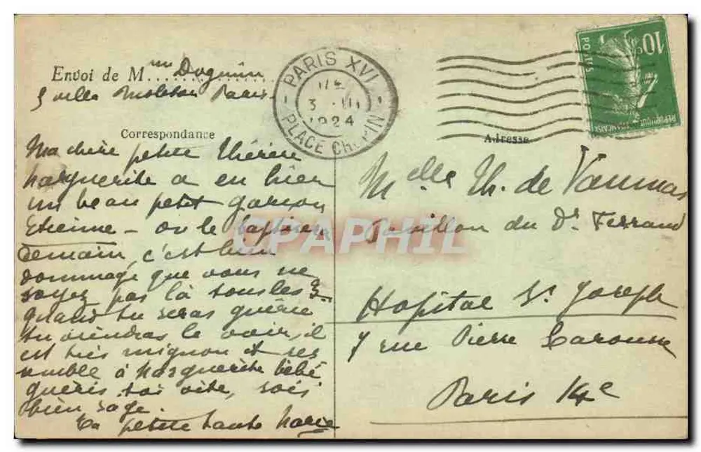 Avenue du Bois de Boulogne — Paris (16e) — J. H. Nr. 427 - Rückseite