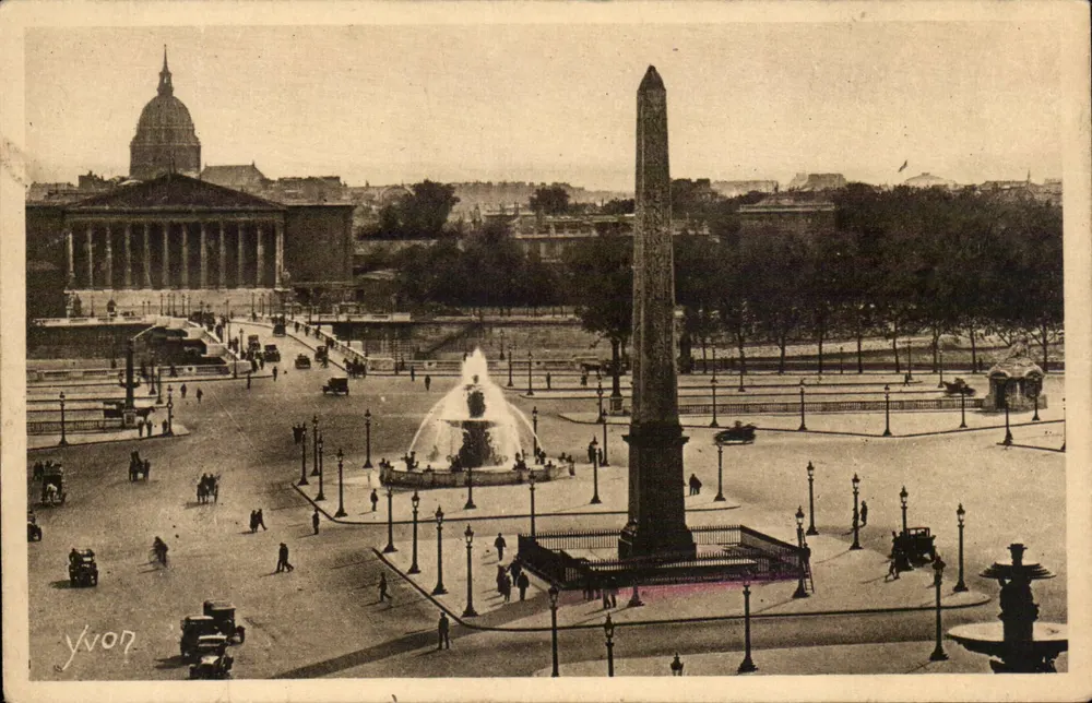 Place de la Concorde — Obélisque und Chamber of Deputies — Verlag Yvonn, n° 106 - Vorderseite