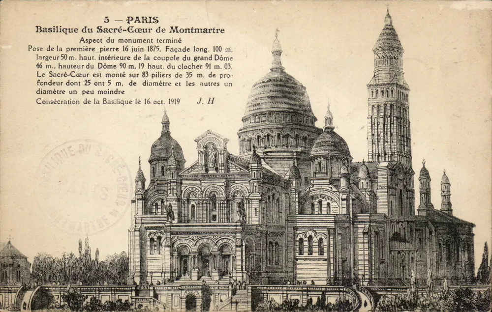 Paris — Basilika des Heiligen Herzens von Montmartre — J.H. - Vorderseite