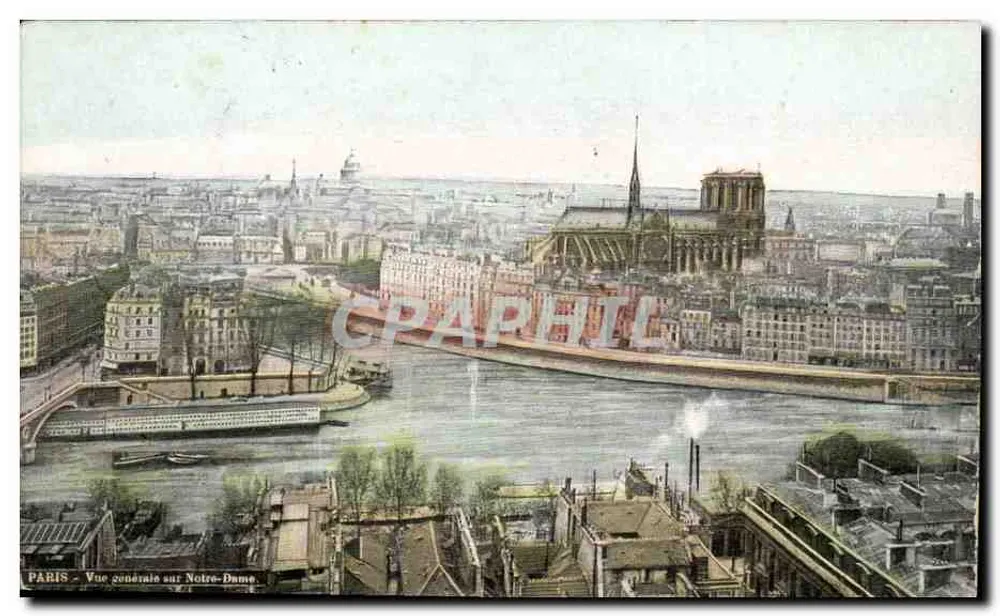 Paris - Vista geral sobre Notre-Dame — editor AQUA-PHOTO L.Y. & Cie - Frente