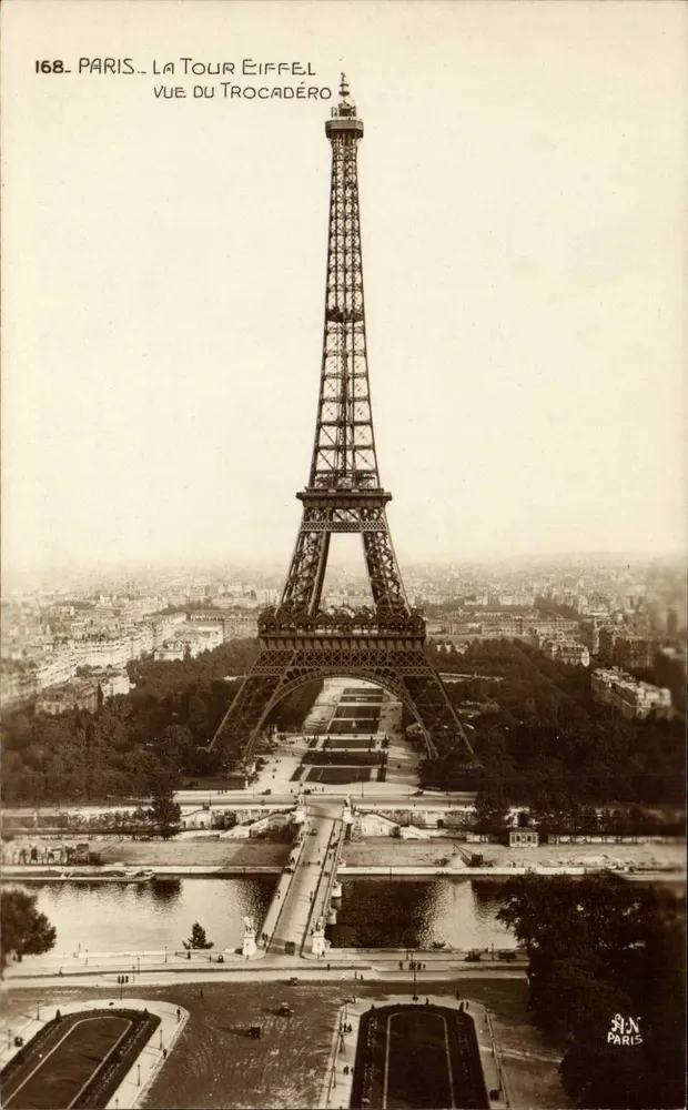 Paris — Torre Eiffel vista do Trocadéro — A.N. Paris, n° 168 - Frente