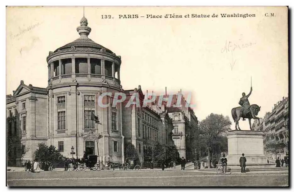 Paris – Place d’Éna e Estátua de Washington — C.M. n°132 - Frente