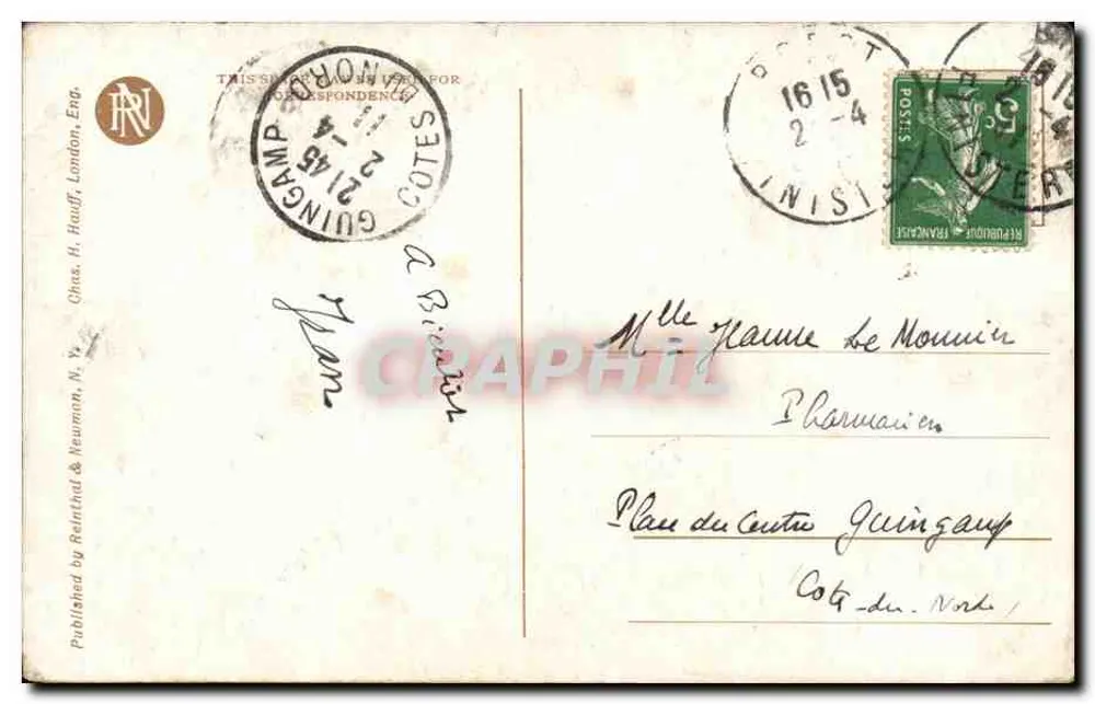 Frau mit Blumenhut — Ruth — Curtis Publishing Co. n° 2145 - Rückseite