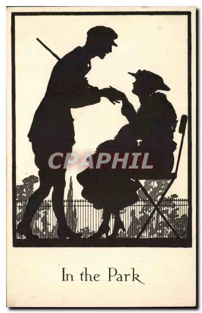 Im Park — Silhouette eines Mannes und einer Frau — Die CWF-Serie, Verlag C.W. Faulkner & Co. Ltd. - Vorderseite