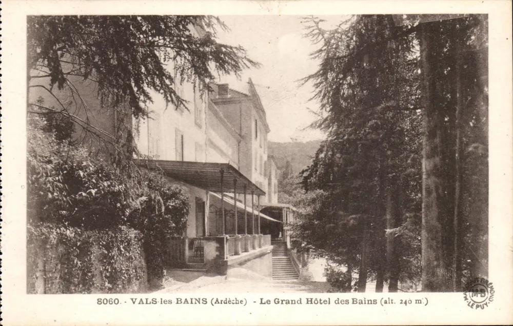 VALS-les-BAINS (Ardèche) — Ansicht des Grand Hotel des Bains (Höhe 240 m) — Éditions d'Art Murgerin-Braunard, Le Puy - Vorderseite