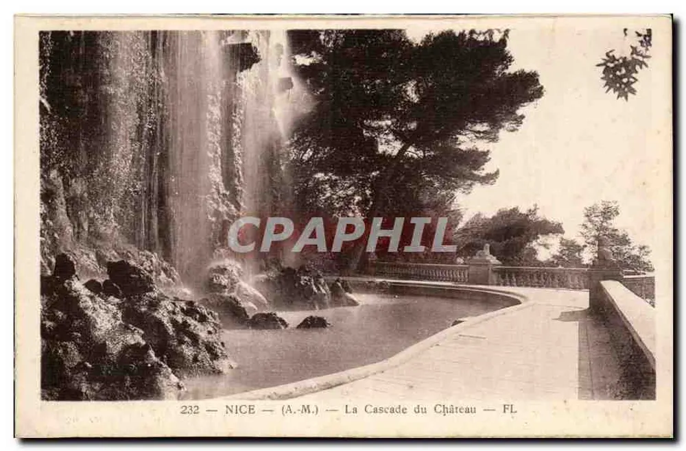 Nice (A.M.) — A Cascata do Castelo — Editor FL, n° 232 - Frente