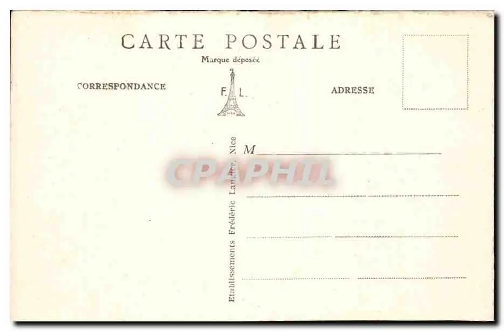 Nice (A.M.) — A Cascata do Castelo — Editor FL, n° 232 - Verso