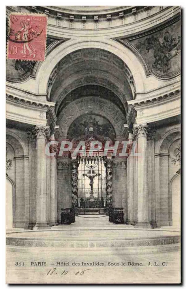 PARIS — Hotel des Invalides. Sotto il Domo. J.L.C. — n° 311 - Recto