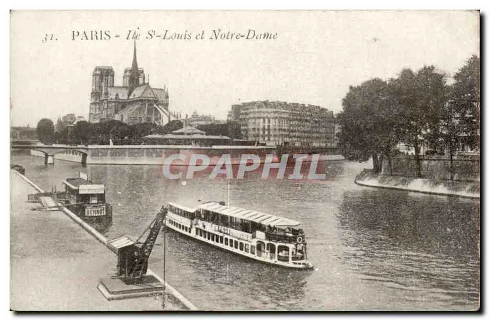 Paris - Ilha Saint-Louis e Notre-Dame — editor BERNOT, n°31 - Frente