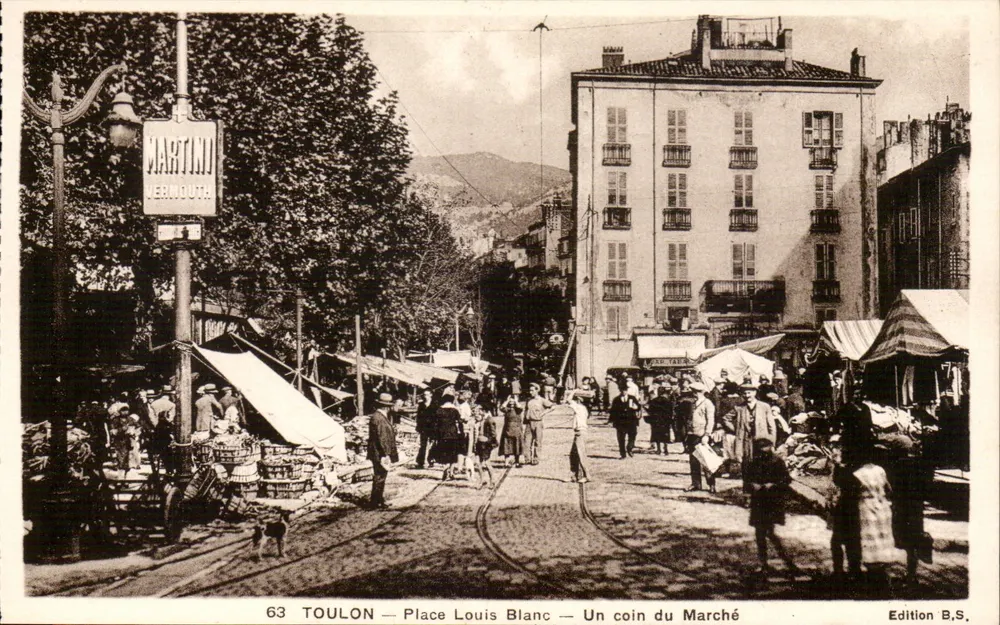 Toulon — Place Louis Blanc — Ecke des Marktes — Edition B.S. - Vorderseite