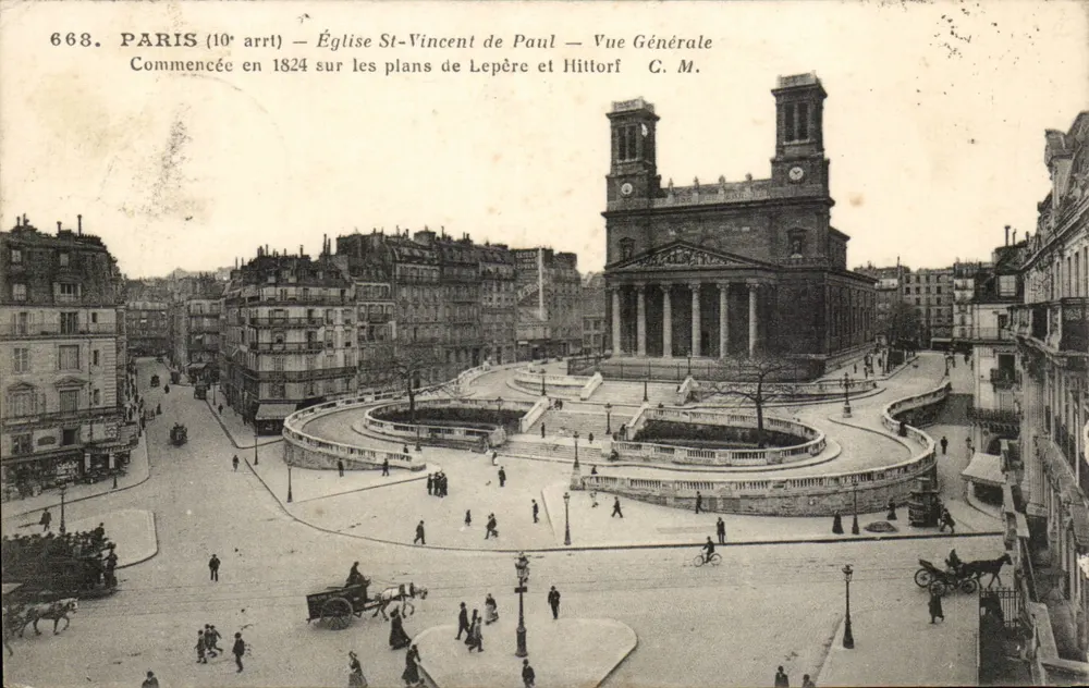 Paris (10. Arrondissement) — Kirche Saint-Vincent de Paul — Allgemeiner Blick — C. M. - Vorderseite