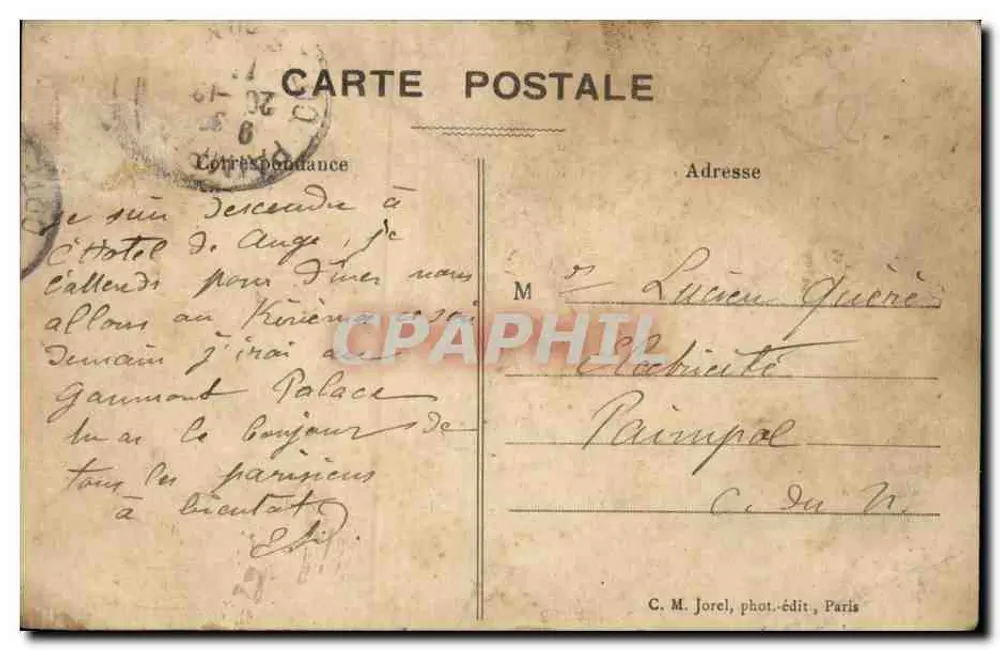 Paris — Rue de Rivoli und Jardin des Tuileries — C.M. Jorel, n°1132 - Rückseite