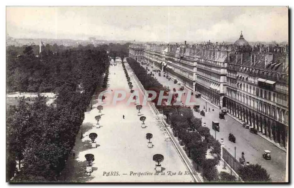 Paris — Perspectiva da Rue de Rivoli — editor não identificado - Frente
