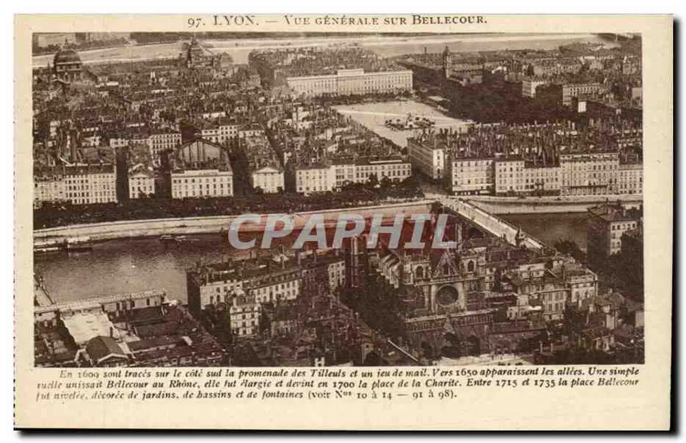LYON — Vista geral sobre Bellecour — X. Goutagny, editor, Lyon - Frente