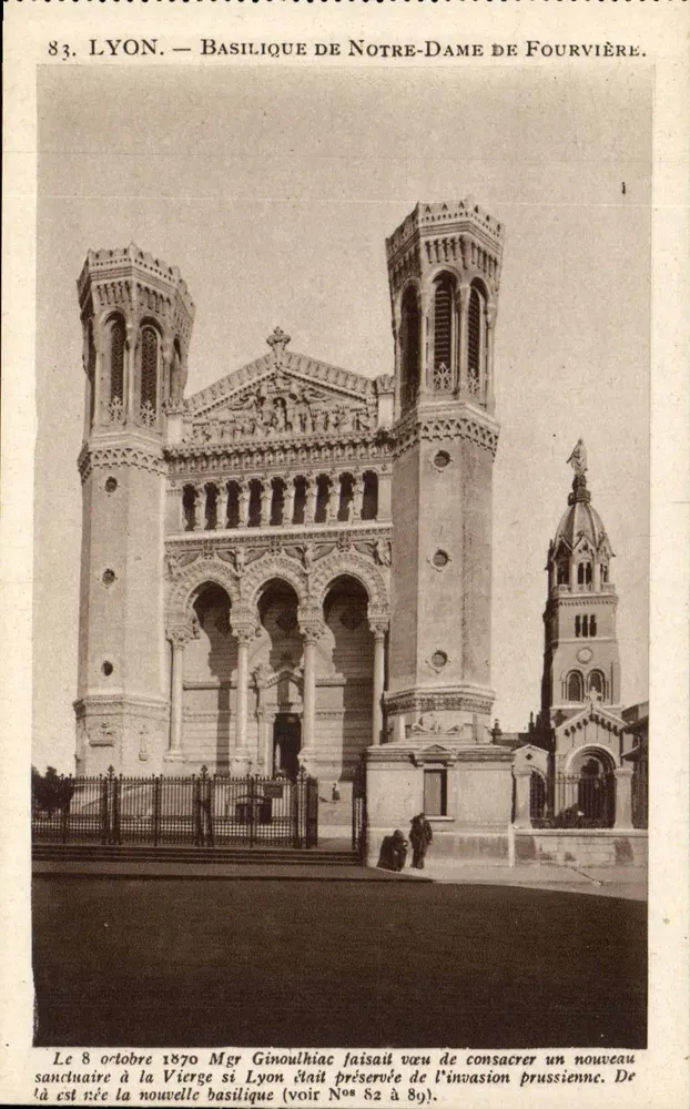 LYON — Basílica de Nossa Senhora de Fourvière — X. Coutagny, editor Victor-Hugo, Lyon - Frente