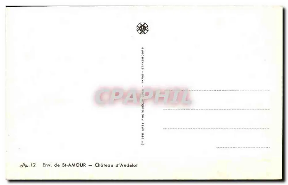 Château d'Andelot — Env. de St-Amour — Les Arts Photomécaniques, Paris - Verso