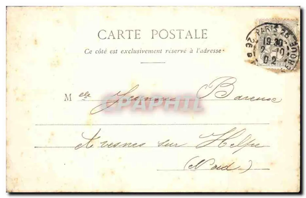 Paris - Jardin du Luxembourg - Der Senat — Suzanne, datiert 2. Oktober 1909 - Rückseite