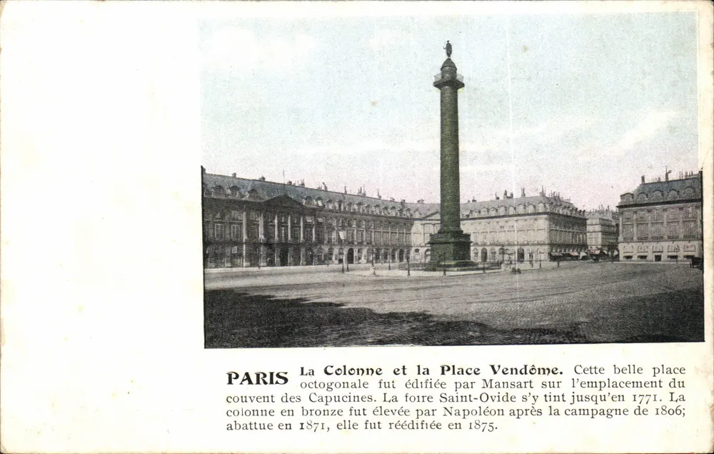 Paris - A Coluna e a Praça Vendôme — editor não visível - Frente