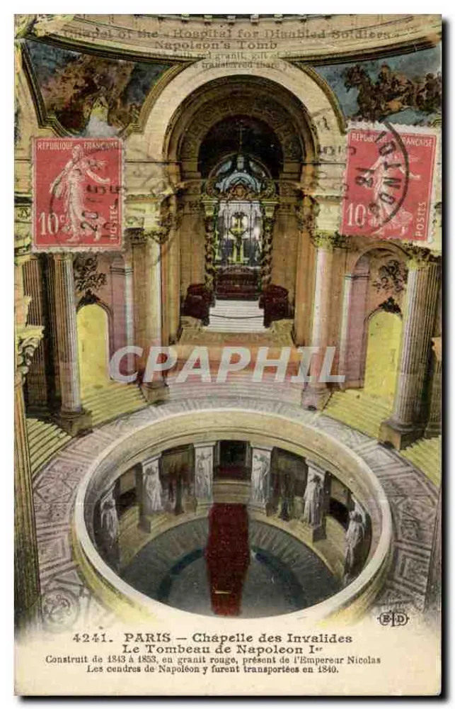 Paris — Kapelle der Invaliden — Das Grab Napoleons I. — Verleger B.D. Nr. 4241 - Vorderseite